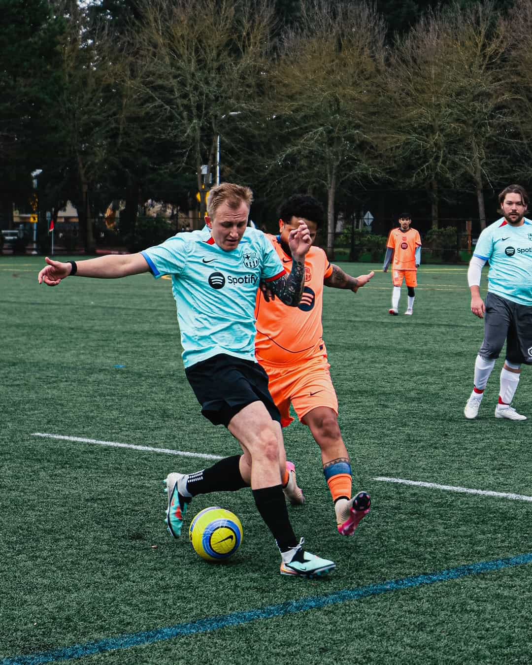 Hayden playing soccer